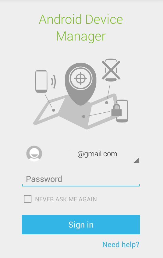 Android Device Manager Mobile Application Interface